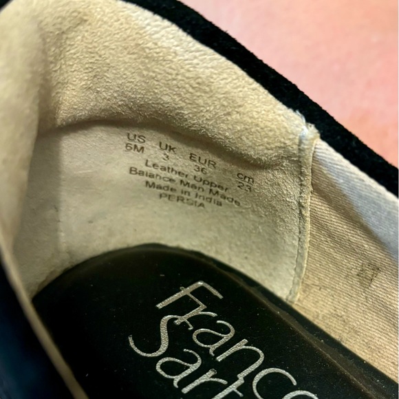 Franco Sarto Persia Black Suede Almond Toe Loafers Size 6 - Picture 7 of 7